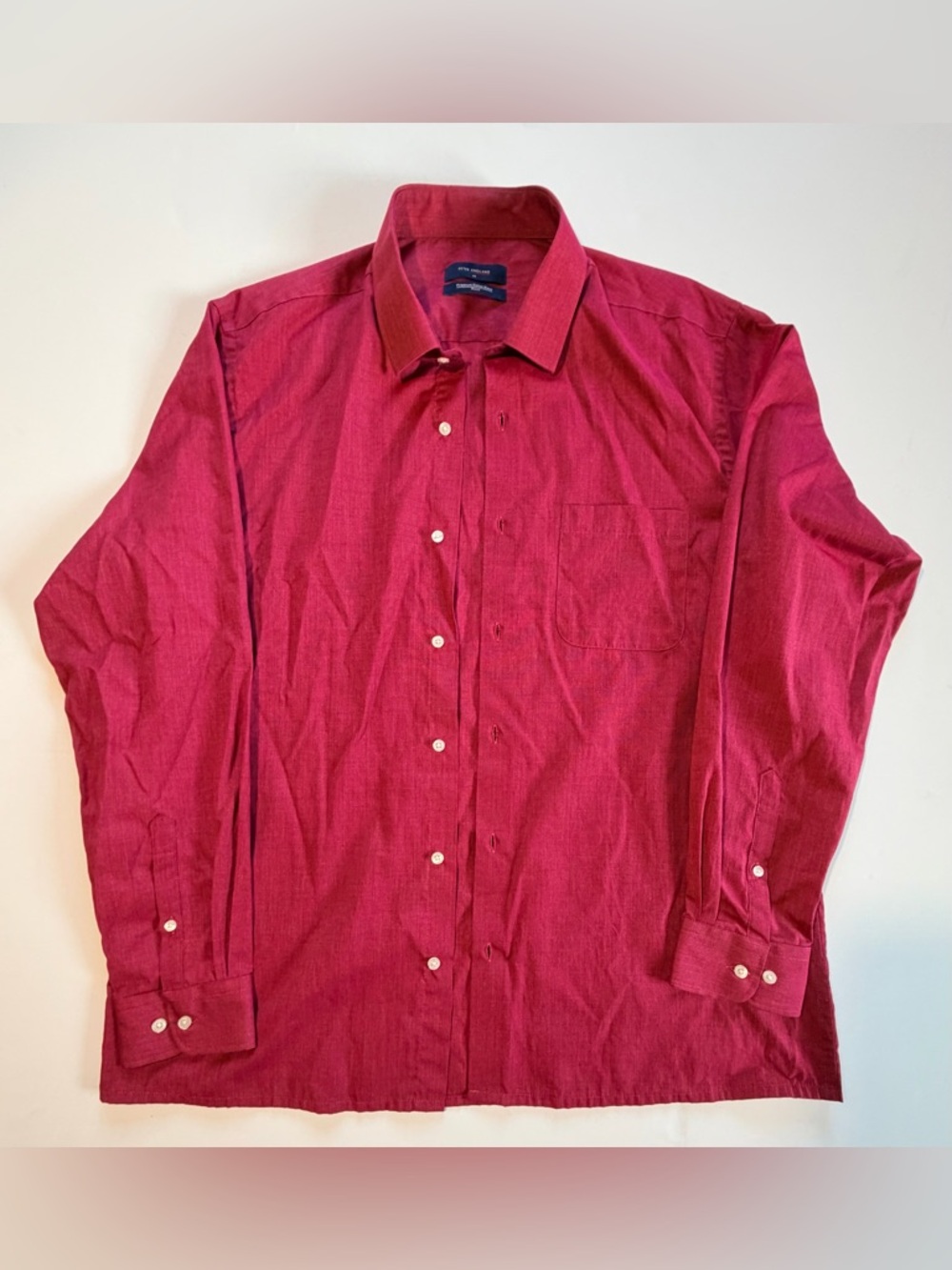 Peter England Men's Button-Down Shirt in Deep Raspberry